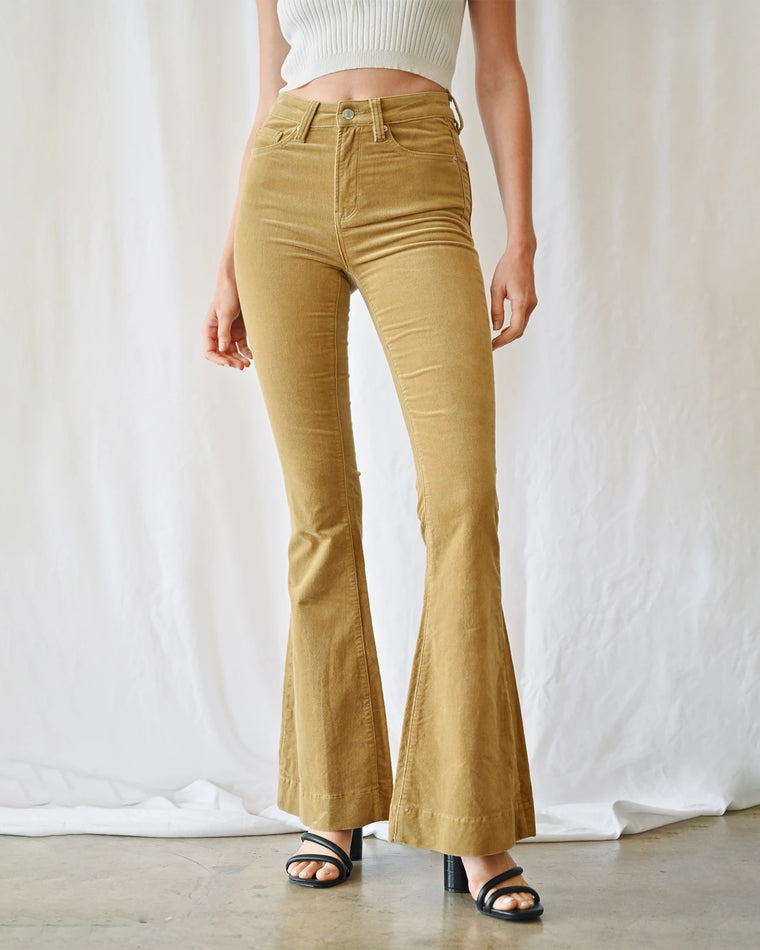 Caramel $|& Mica Denim High Rise Velvet Super Flare - VOF Front