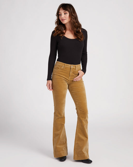 Caramel $|& Mica Denim Velvet Super Flare - SOF Full Front
