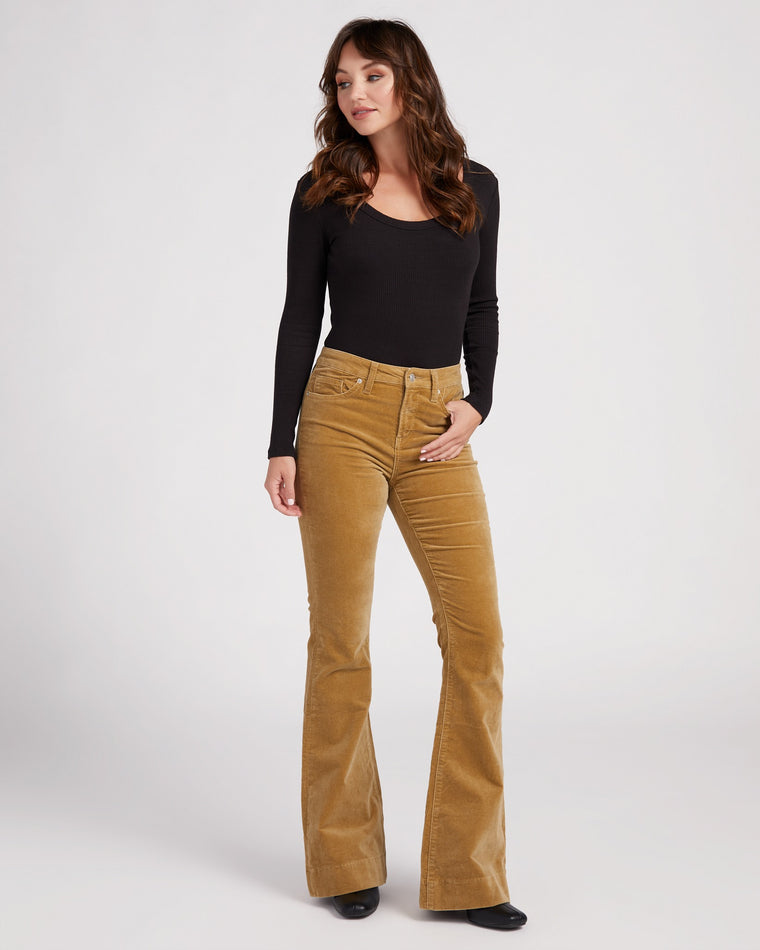 Caramel $|& Mica Denim Velvet Super Flare - SOF Full Front