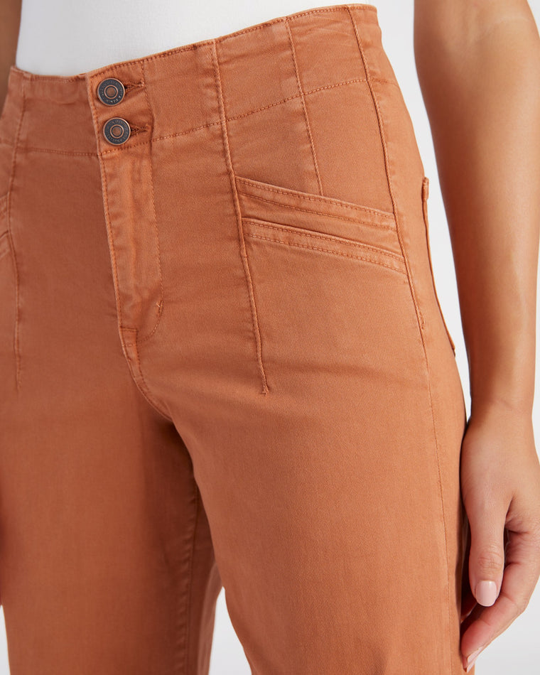 Cinnamon Orange $|& Mica Denim High Rise Wide Leg - SOF Detail