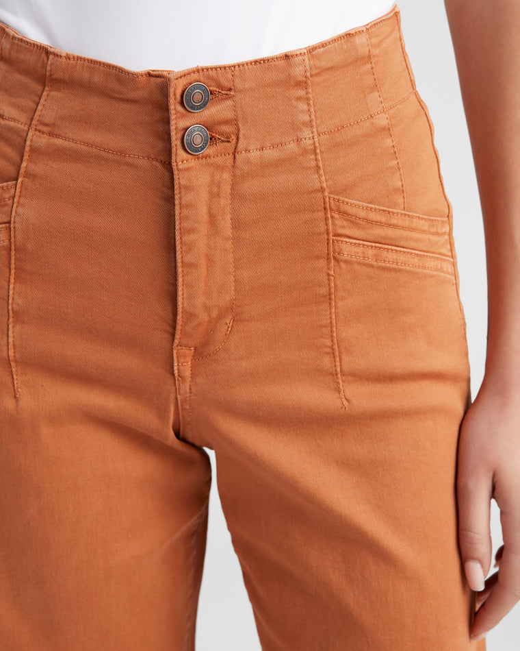 Cinnamon Orange $|& Mica Denim High Rise Wide Leg - SOF Detail