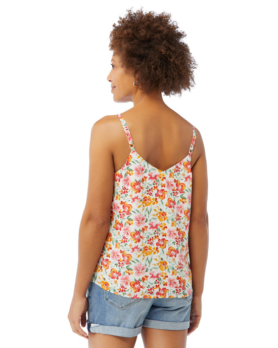 Ivory-Red $|& Skies Are Blue Floral Printed Cami - SOF Back
