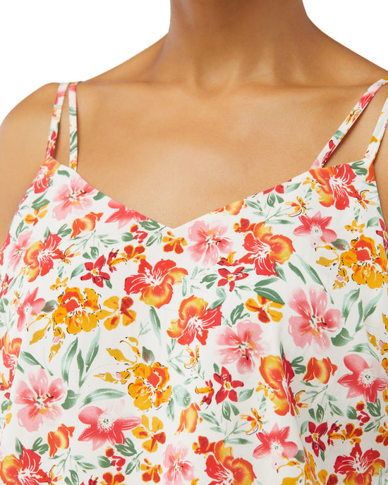 Ivory-Red $|& Skies Are Blue Floral Printed Cami - SOF Detail