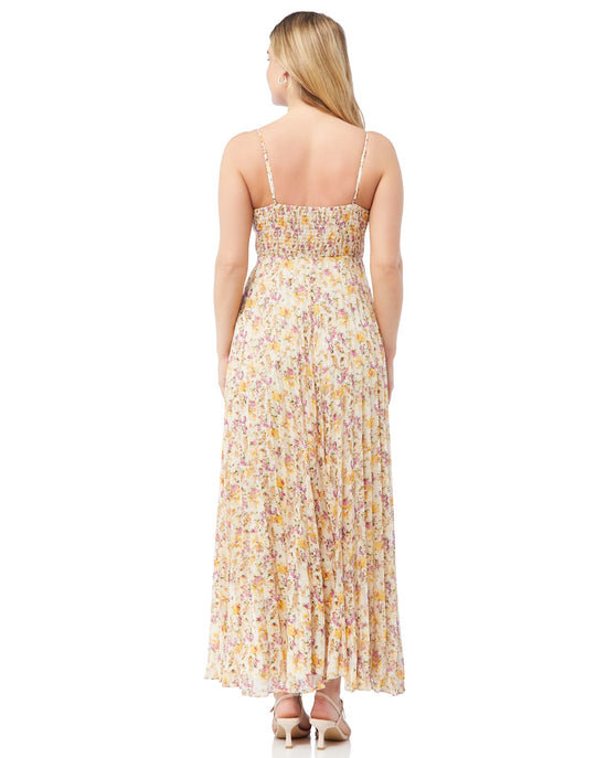 Yellow Floral $|& Lucy Paris Rose Pleated Dress - SOF Back