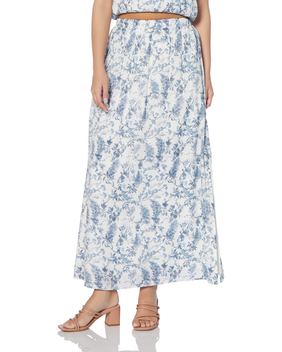 Blue Floral $|& Lucy Paris Vienna Skirt - SOF Front