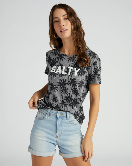 Palm Print $|& 78 & Sunny Salty AO Print Relaxed Graphic Tee - SOF Front