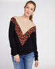 Chevron Leopard Print Sweater