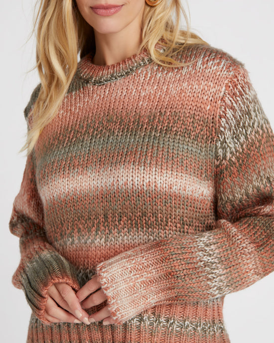Rust $|& Apricot Chunky Knit Multi Sweater - SOF Detail