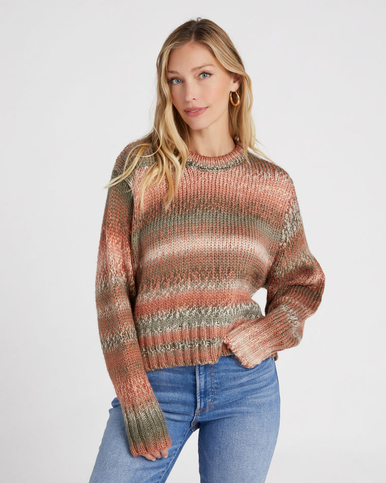 Rust $|& Apricot Chunky Knit Multi Sweater - SOF Front