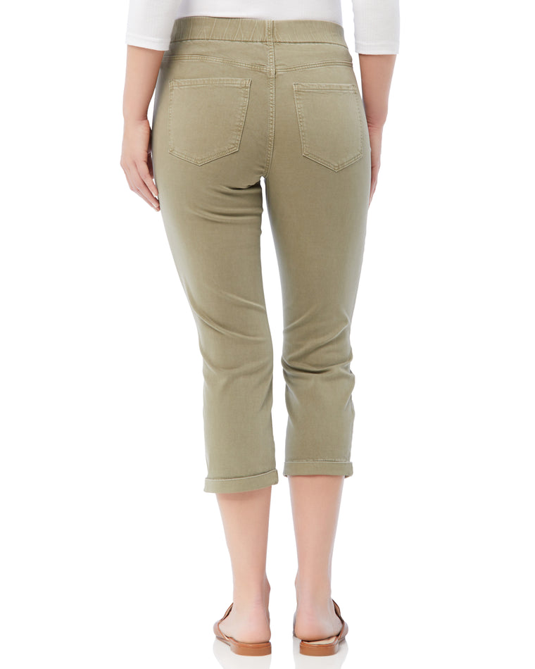 Pewter Green $|& Liverpool Chloe Pull On Slim Cropped Chino - SOF Back