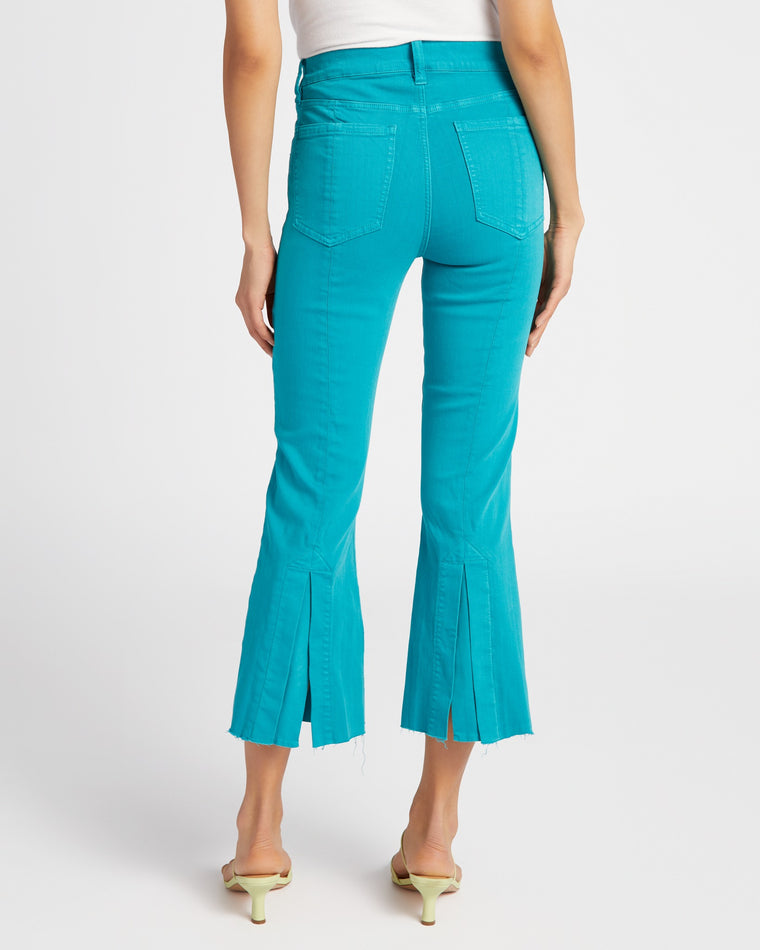 Lake Blue $|& Liverpool Gia Glider Crop Flare with Back Pleat - SOF Back