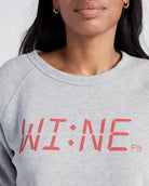 Heather Grey $|& Project Social T Wine Time Graphic Sweatshirt - SOF Detail