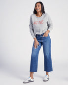 Heather Grey $|& Project Social T Wine Time Graphic Sweatshirt - SOF Full Front