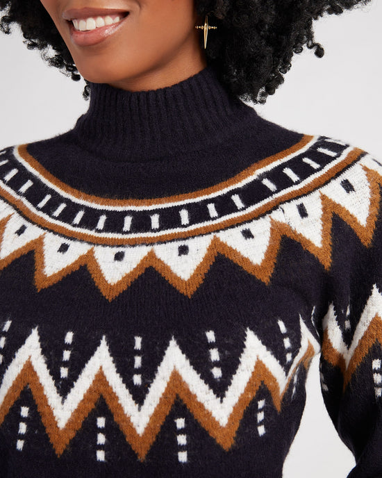 Navy Cognac-Fairisle $|& Thread & Supply Keona Sweater - SOF Detail
