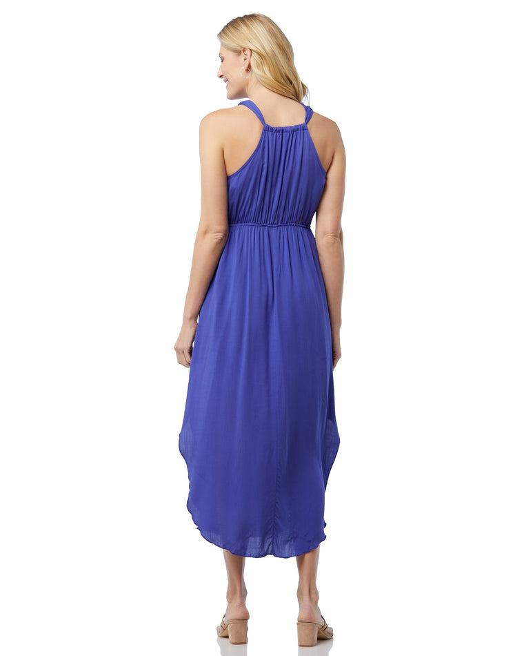 Bright Blue $|& ePretty Curve Hem Midi Dress - SOF Back