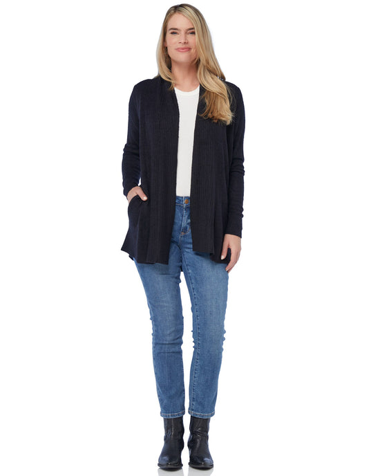 Black $|& Search For Sanity Cozy Waterfall Cardigan - SOF Full Front
