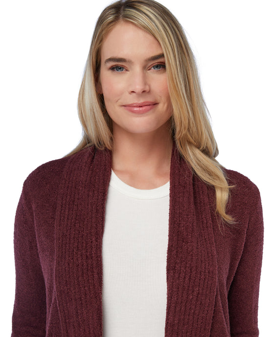 Wine $|& Search For Sanity Cozy Waterfall Cardigan - SOF Detail