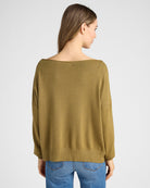 Heather Fern $|& Dreamers Pullover Ribbed Detail Sweater - SOF Back