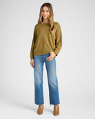 Heather Fern $|& Dreamers Pullover Ribbed Detail Sweater - SOF Full Front