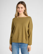 Heather Fern $|& Dreamers Pullover Ribbed Detail Sweater - SOF Front