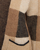 Camel $|& Dreamers Multi Plaid Sweater Cardigan with Pockets - SOF Detail
