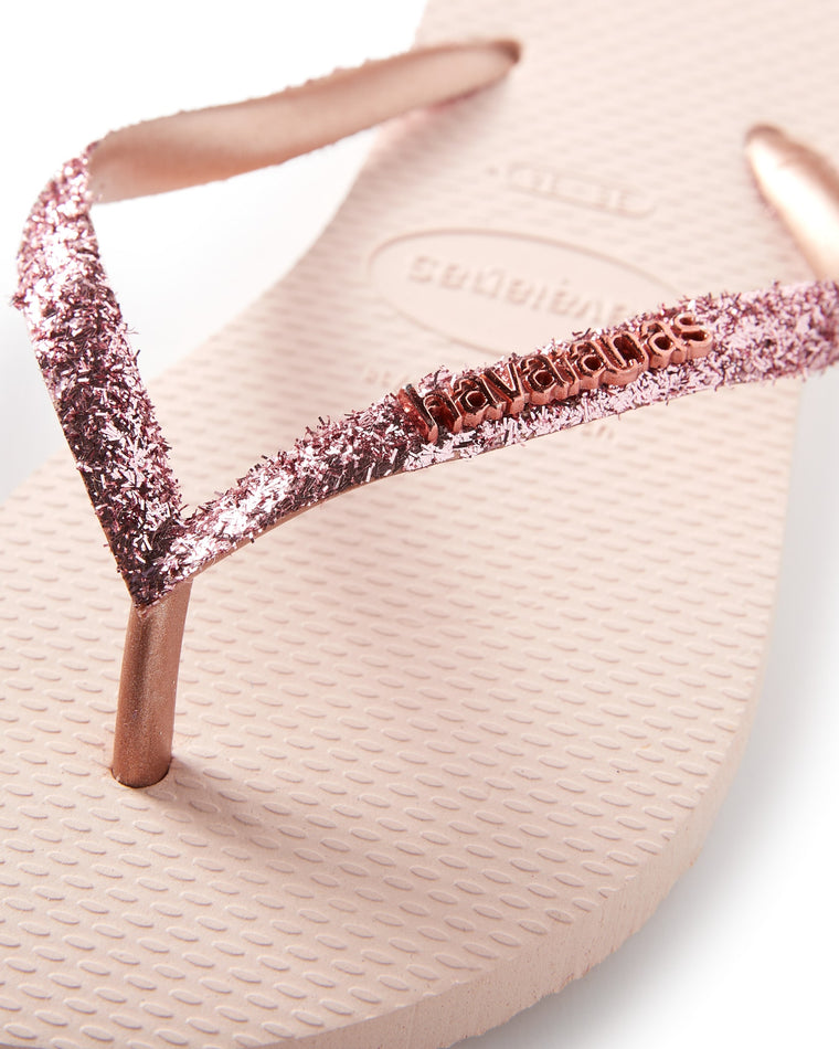 Ballet Rose/Golden Blush $|& Havaianas Slim Glitter II Sandal - Hanger Detail