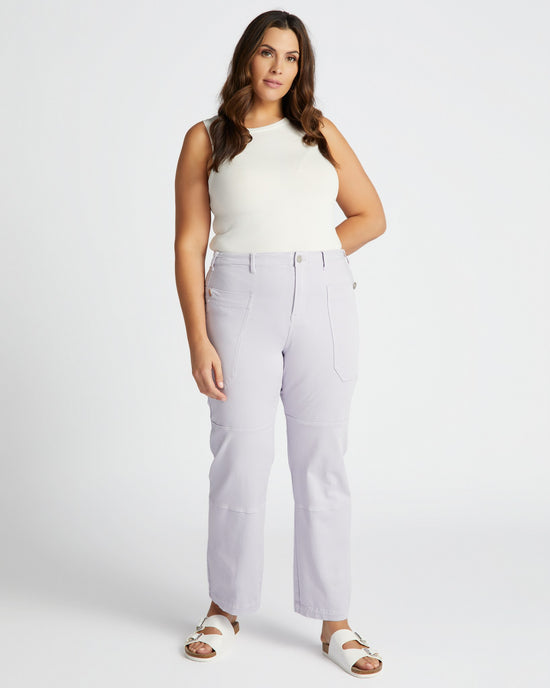 Misty Lilac $|& Lola Jeans Willow Cargo Pant - SOF Full Front