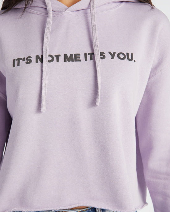 Lilac $|& Lulusimon It's Not Me It's You Crop Hoodie - SOF Detail