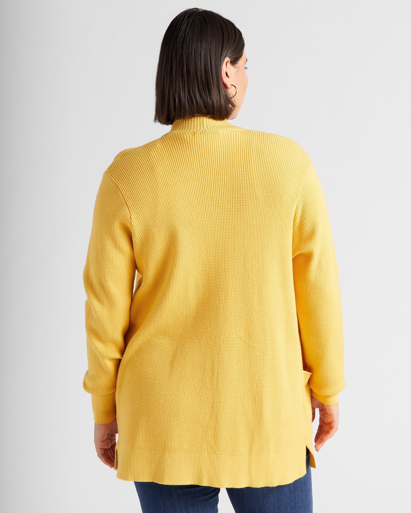 Plus Size Open Front Waffle Knit Cardigan with Pockets – Wantable