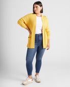Mustard $|& Staccato Open Front Pocket Cardigan - SOF Full Front