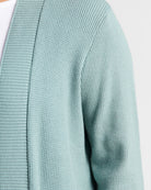 Dusty Jade $|& Staccato Open Front Pocket Cardigan - SOF Detail