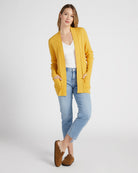 Mustard $|& Staccato Open Front Pocket Cardigan - SOF Full Front