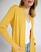 Mustard $|& Staccato Open Front Pocket Cardigan - SOF Detail