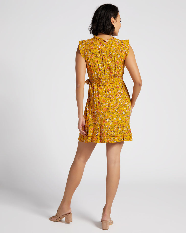 Mustard $|& Apricot Morris WIldflower Ruffle Dress - SOF Back