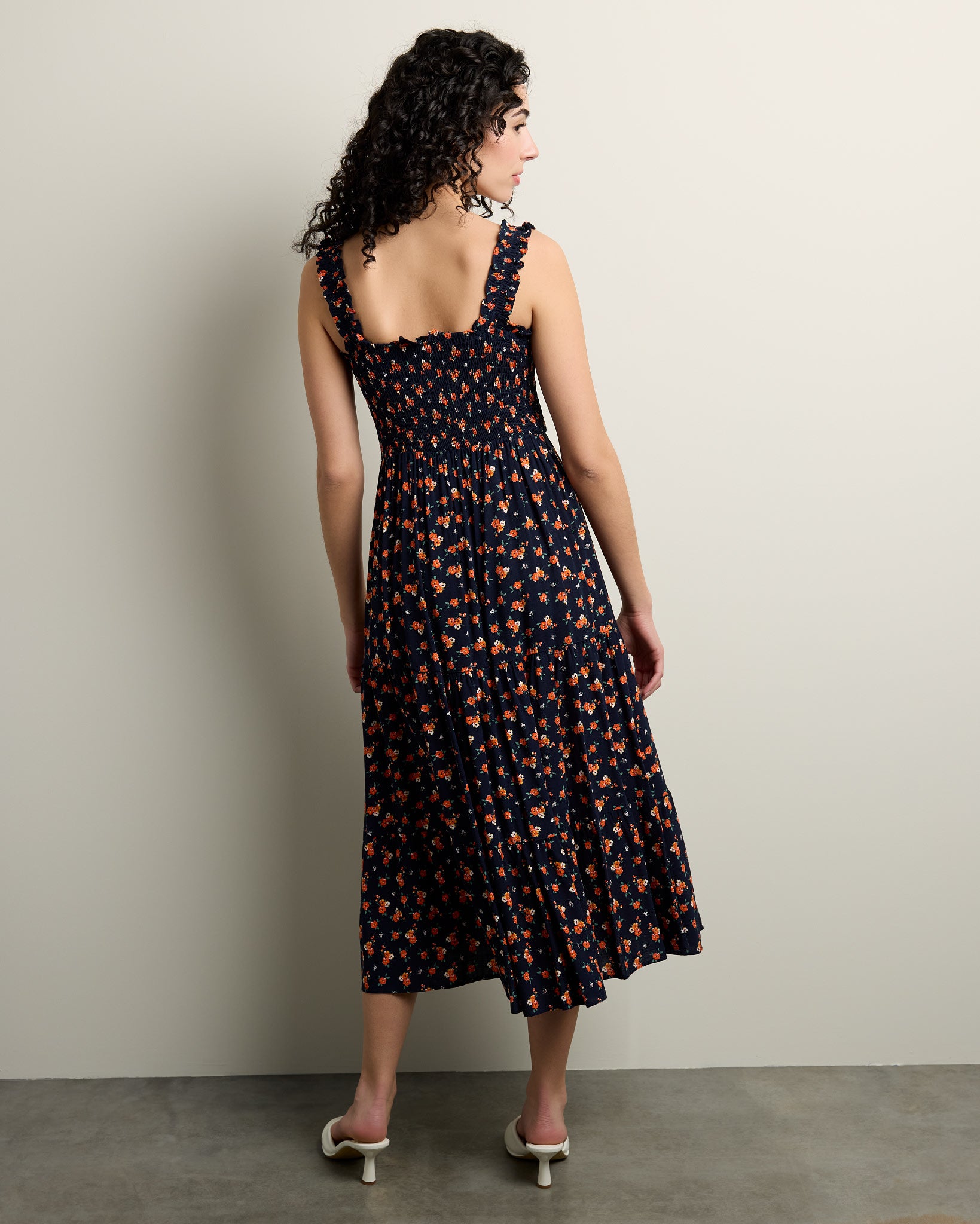 Watercolor Rose Slub Midi Dress - Floral Party Comfort  Wantable