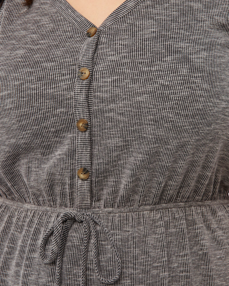 Black $|& Gilli Sleeveless Button Down Mini Dress - SOF Detail