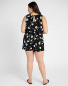 Black Floral $|& Gilli Floral V-Neck Romper - SOF Back