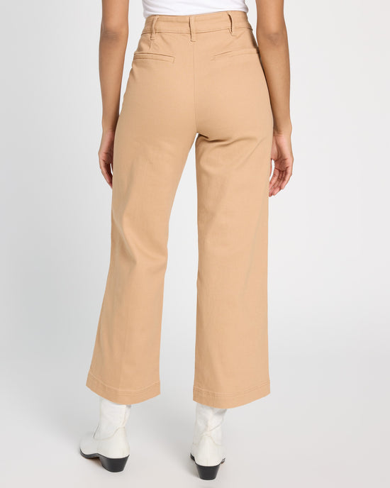 Tan $|& Vigoss High Rise Wide Leg Trouser - SOF Back
