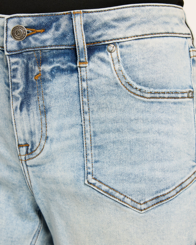 Light Wash $|& Vigoss Mid Rise Short with Angled Pockets - SOF Full Front
