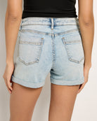 Light Wash $|& Vigoss Mid Rise Short with Angled Pockets - SOF Back