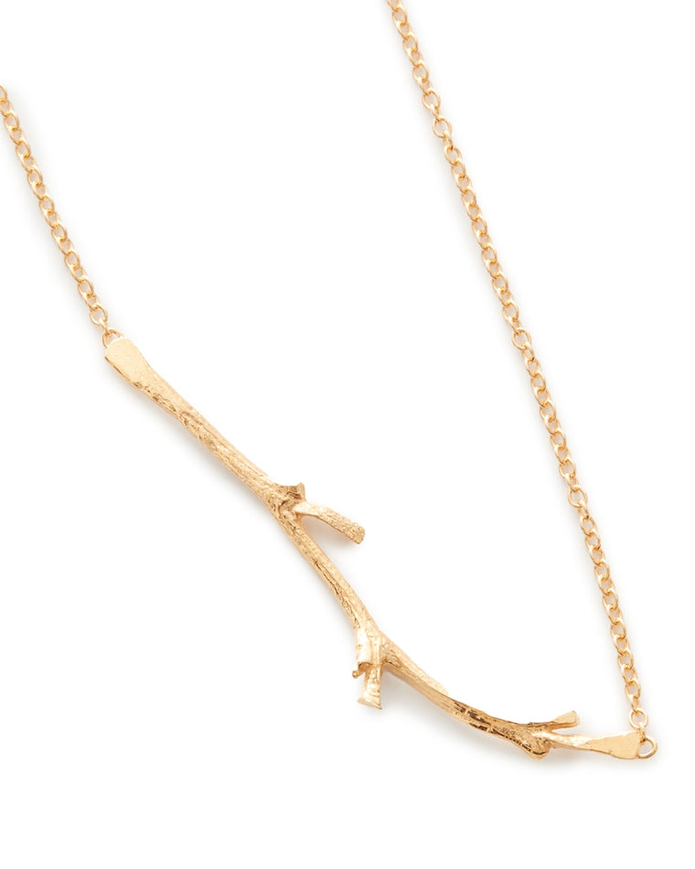 18k Gold Vermeil $|& Catherine Weitzman Handmade Jewelry Horizontal Branch Necklace - Hanger Detail
