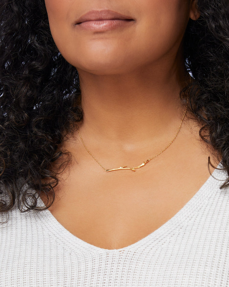 18k Gold Vermeil $|& Catherine Weitzman Handmade Jewelry Horizontal Branch Necklace - SOF Front