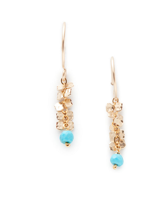 18k Gold Vermeil / Turquoise $|& Catherine Weitzman Handmade Jewelry 5 Hammers with Rondelle Earrings - Hanger Detail