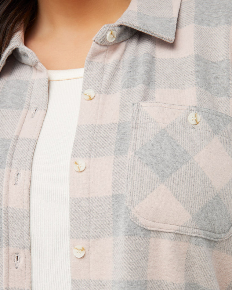 Pink Grey Buffalo $|& Thread & Supply Lewis Plaid Shirt - SOF Detail