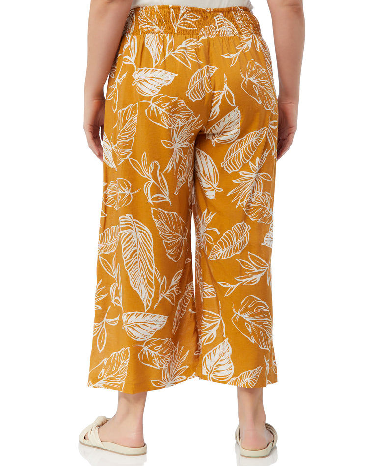 Mustard $|& Polagram Palm Print Wide Leg Culotte - SOF Back