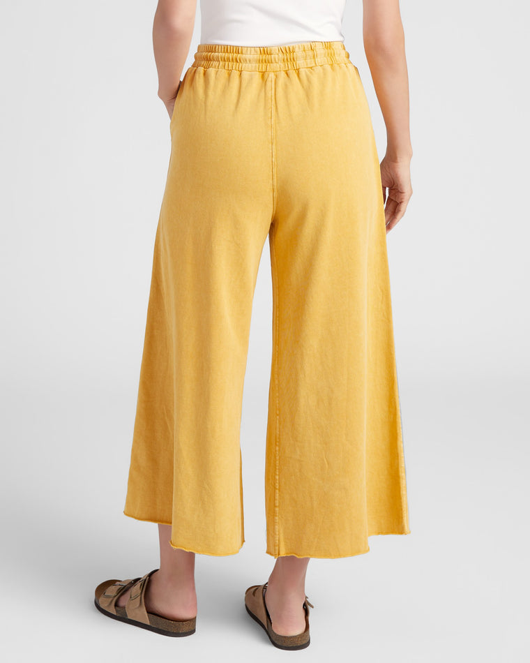 Mustard $|& Easel Washed Terry Wide Leg Pant - SOF Back