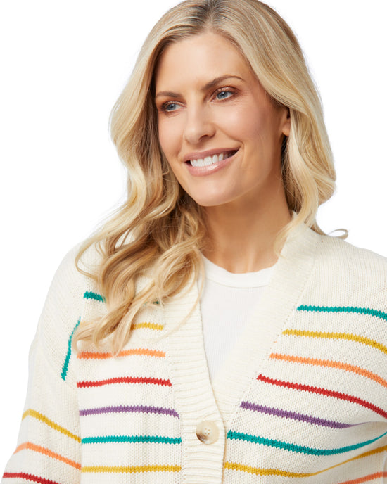 Multi $|& ACOA Striped Sweater Knit Cardigan - SOF Detail