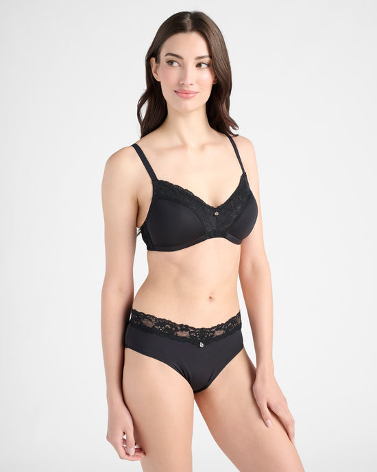 Black $|& Montelle Wire-Free Dream Bra - SOF Front