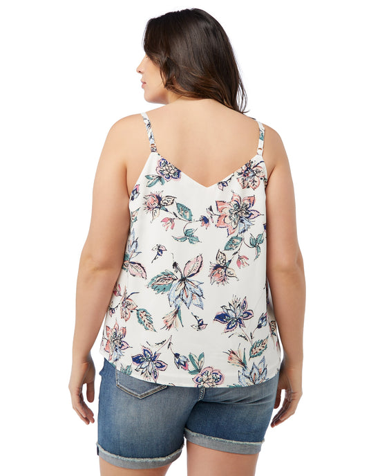 White Multi $|& Skies Are Blue Floral Printed Cami - SOF Back