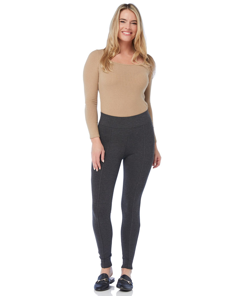 Heather Charcoal $|& Matty M Seamed Legging with Back Pockets - SOF Full Front